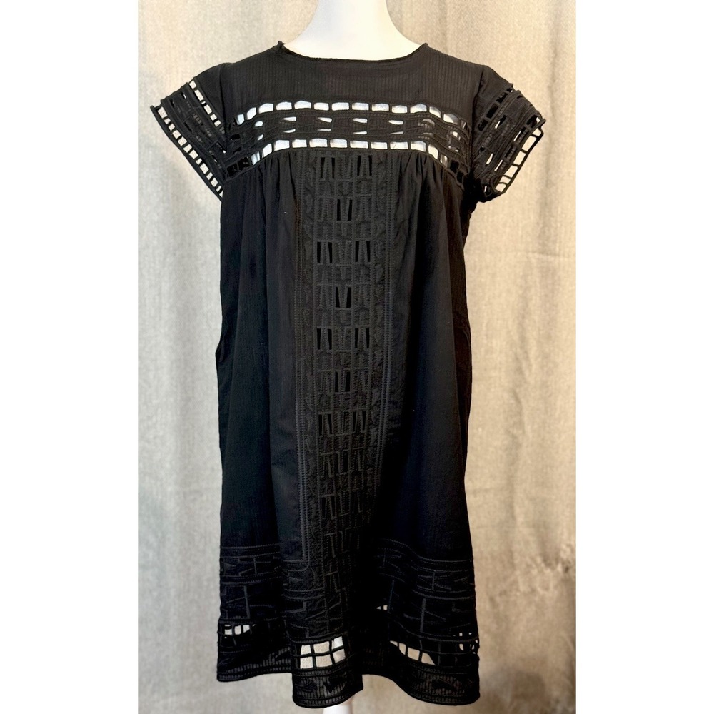 Sea New York Dress Women's Size 4 Black Embroidered Cutout Cotton NWT Classic
